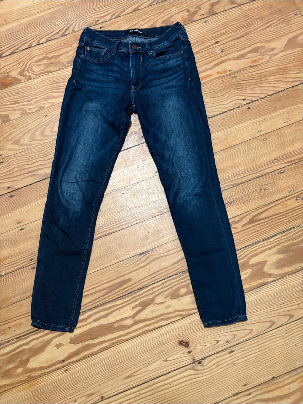 Express Women's Dark Indigo Straight Leg Jeans
